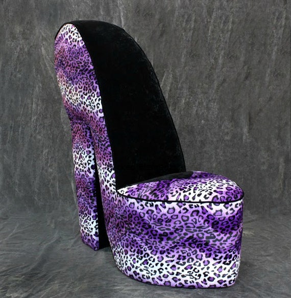 Shoe Chair High Heel Custom, Zebra Shoe Chair