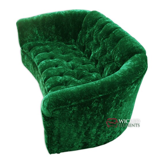 Emerald Green Loveseat Velvet Tufted Loveseat Etsy