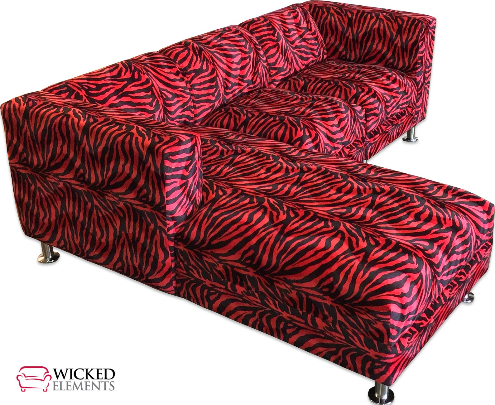 Red Zebra Sectional Sofa Zebra Couch Etsy