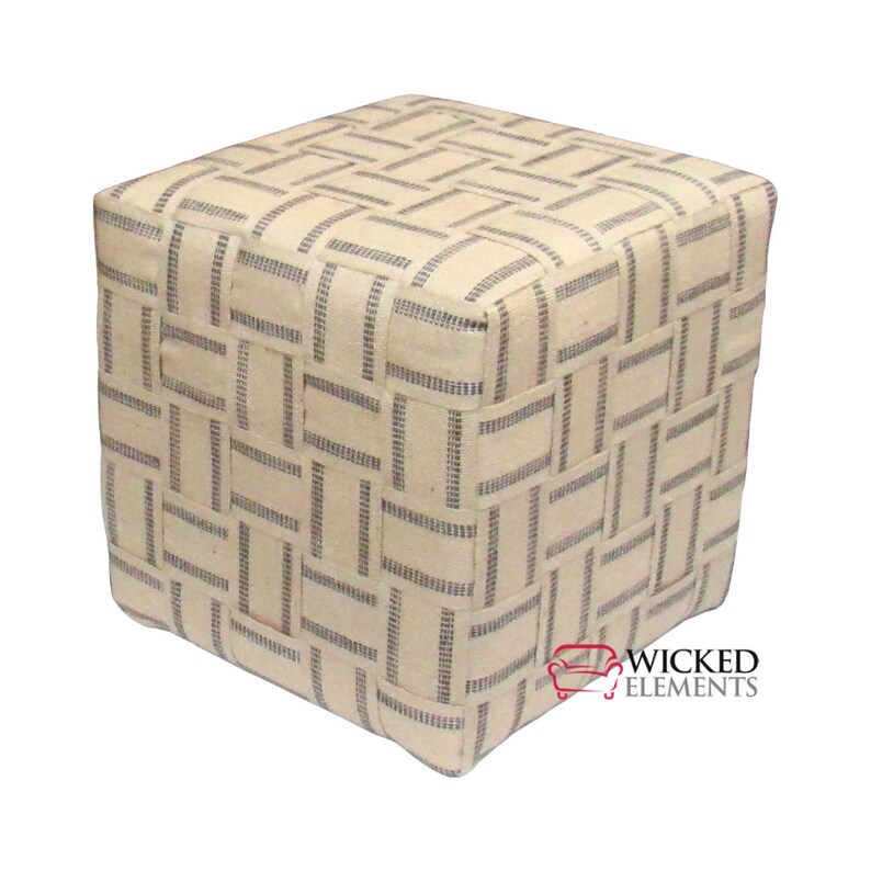 Square Shape Jute Ottoman Etsy