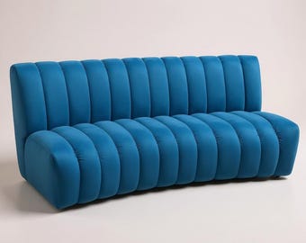 Channel Tufted Curved Bench | Custom Banquette Seating