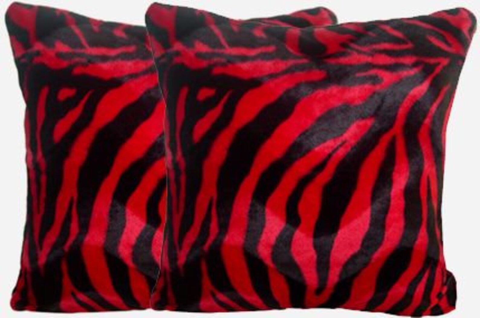 17 x 17 Zebra Pillow Set Red Zebra Print Pillow Set Large Etsy