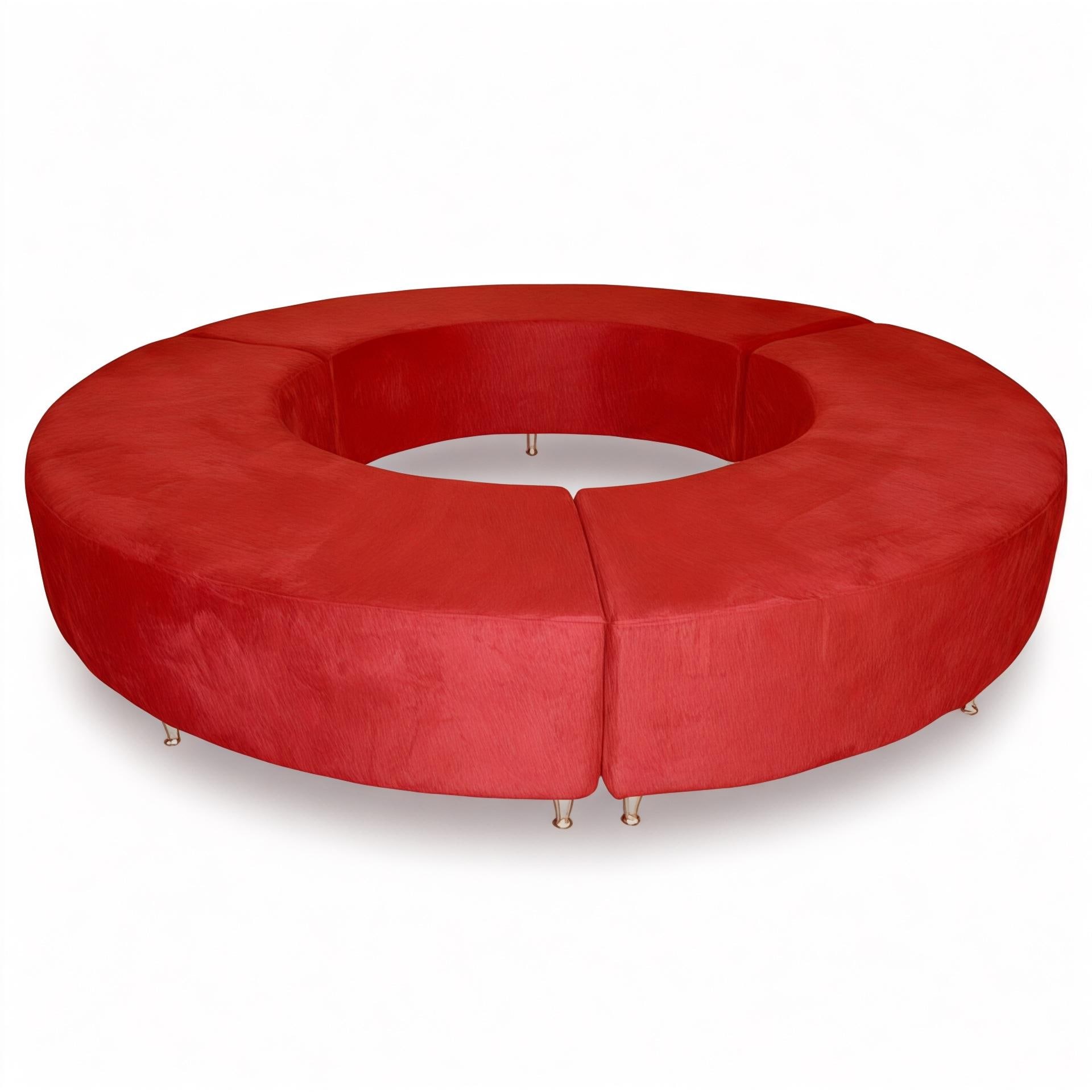 Round Pullover Bench Custom Curved Bench Trio Set, Round Lounge, Modular Upholstered Bench ...