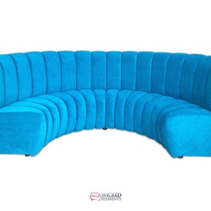 Half Moon Circle Banquette Bench, Curved Dining Booth, Semi Circular Seating Booth - Channel Curved Booth Seating