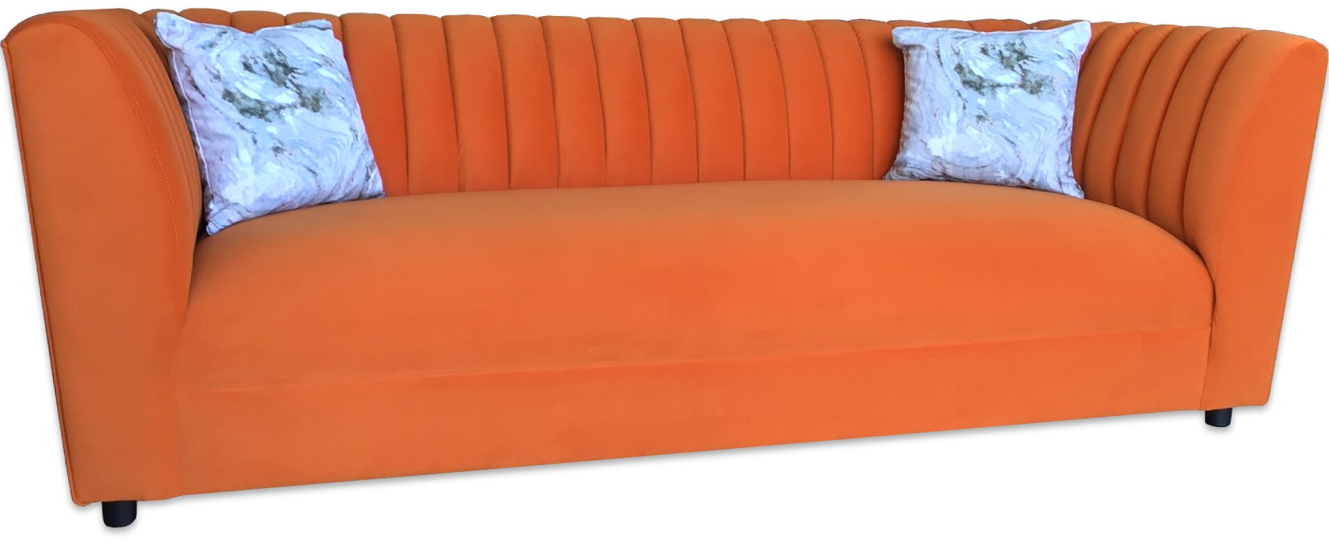 Sofá tufted de Canal Naranja Sofá de tres asientos Sofá de Etsy
