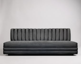 Vertical Channel Tufted Booth | Upholstered Banquette Dining Bench