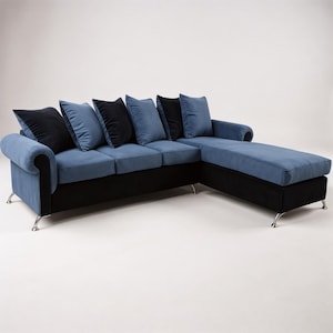 Lounge Sectional, 2 Piece Sectional With Chaise, Custom Two Piece Sectional Sofa With Rolled Arms