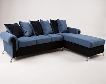 Lounge Sectional, 2 Piece Sectional With Chaise, Custom Two Piece Sectional Sofa With Rolled Arms