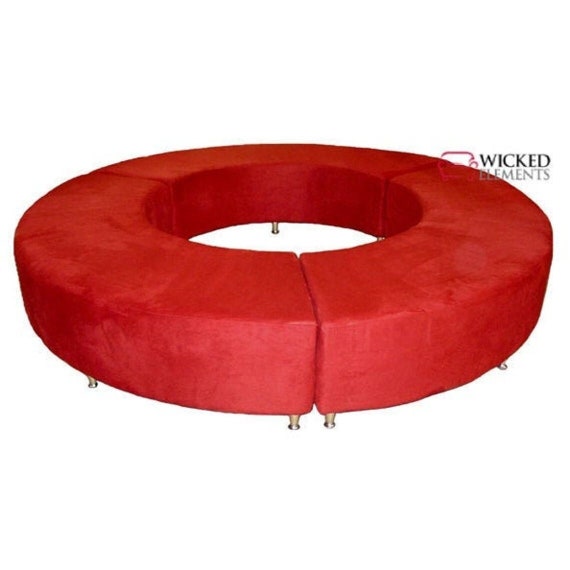 Custom Curved Bench Trio Set Round Lounge Modular Upholstered