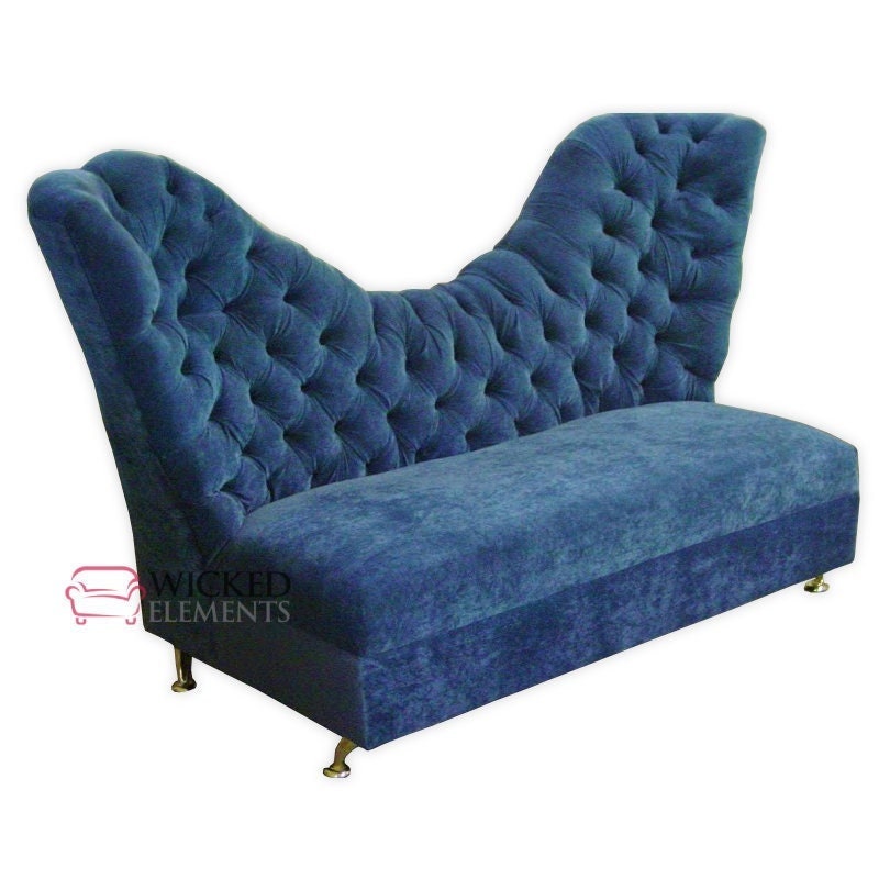Royal Purple Velvet Bats Gothic Victorian Loveseat Sofa Custom Throne  Baroque Couch Vintage