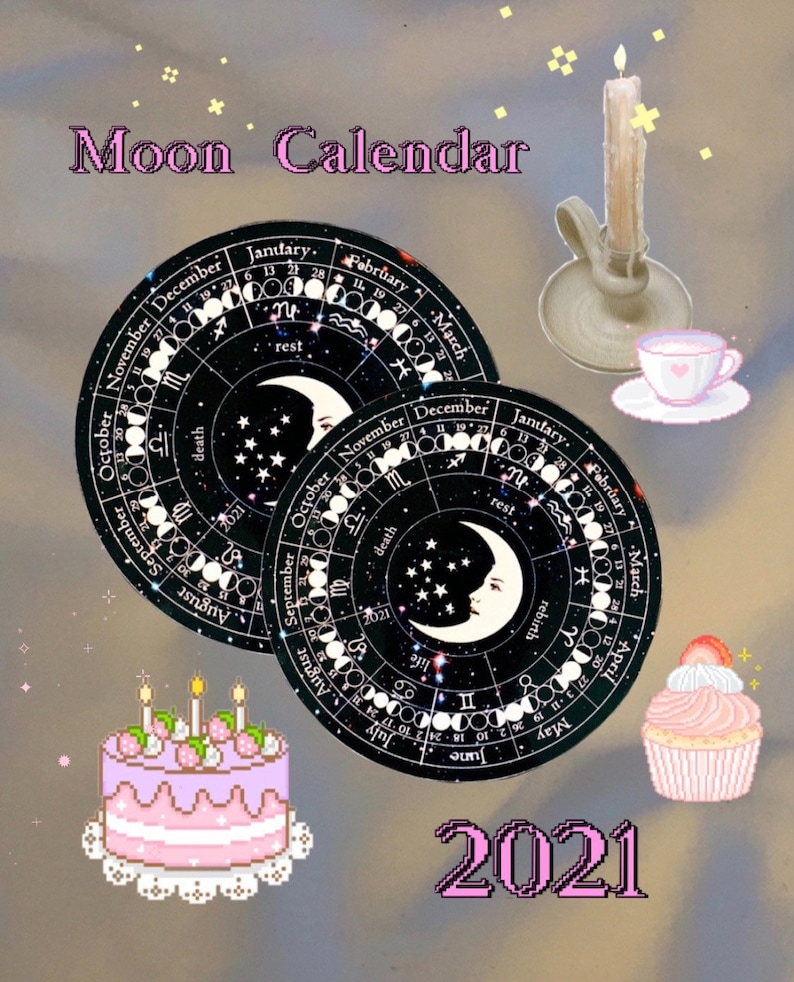 Moon Calendar 2021 Lunar calendar zodiac calendar | Etsy