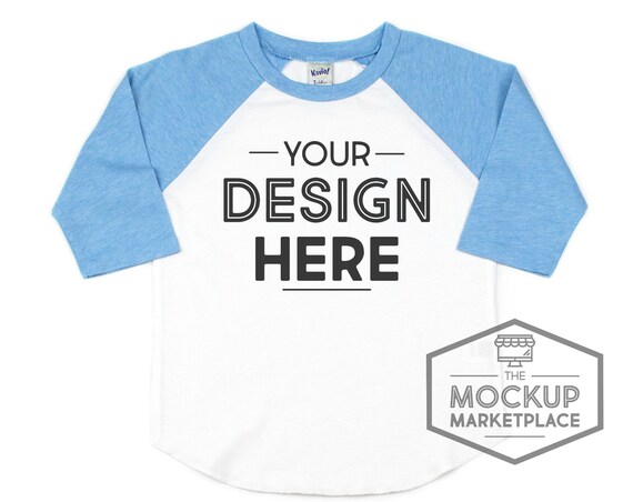 Kavio Raglan Mockup Azure Blue Ijo0660 Tp0660