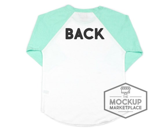 Kavio Raglan Back Of Shirt Mockup Ice Green