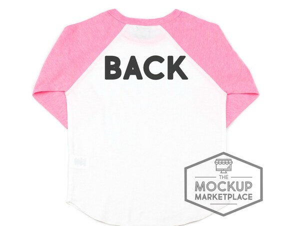 Kavio Raglan Mockup Pink Flash Back Of Shirt Kavio Raglan Mockup Pink Flash Back Of Shirt