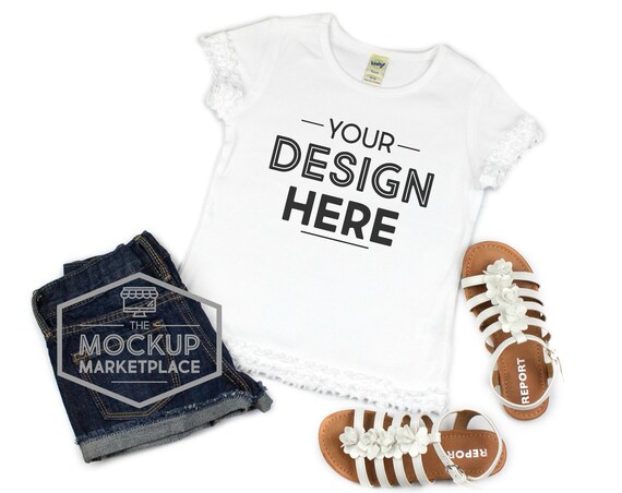 Kavio Lettuce Edge Short Sleeve Top Mockup Black