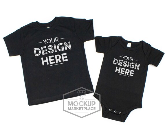 Black Toddler Shirt And Bodysuit Mockup Bella Canvas Black Toddler Shirt And Bodysuit Mockup Bella Canvas