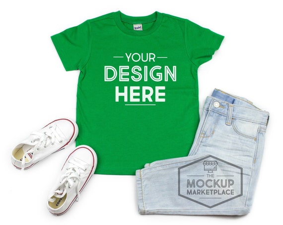 Kavio Tee Mockup Kelly Green Unisex Crew Neck