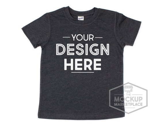 Kavio Valentine Tee Mockup Heather Charcoal Unisex Crew