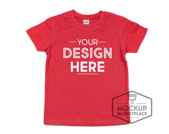 Kavio Tee Mockup Heather Red Unisex Crew Neck
