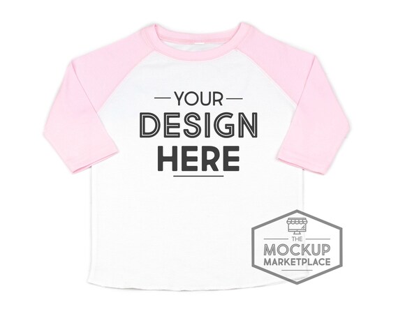 Laughing Giraffe Pink Raglan Mockup Sublimation Raglan