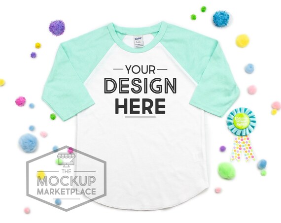Kavio Raglan Easter Mockup Ice Green Spring Raglan Kavio Raglan Easter Mockup Ice Green Spring Raglan