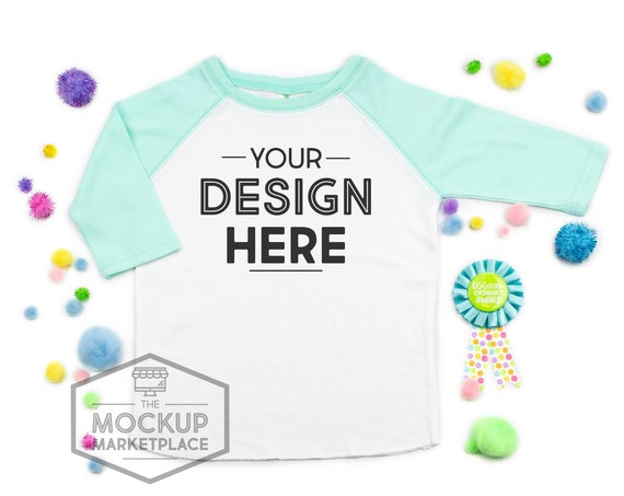 Laughing Giraffe Mint Raglan Easter Mockup Sublimation Raglan