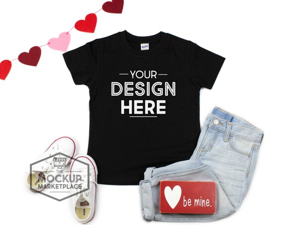 Kavio Tee Valentines Day Mockup Black Unisex Crew