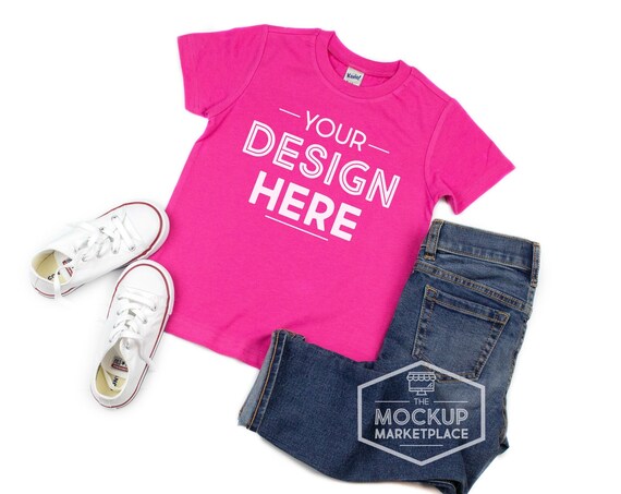 Kavio Tee Mockup Hot Pink Unisex Crew Neck