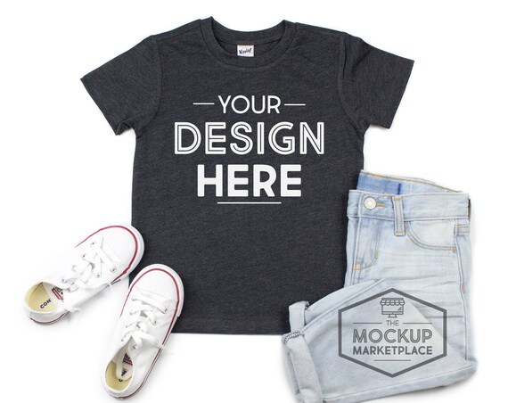 Kavio Tee Mockup Heather Charcoal Unisex Crew Neck