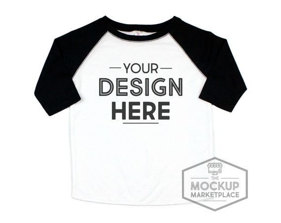 Download Free Laughing Giraffe Black Raglan Mockup Sublimation ...