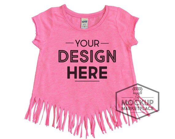 Kavio V Fringe Short Sleeve Mockup Pink Flash