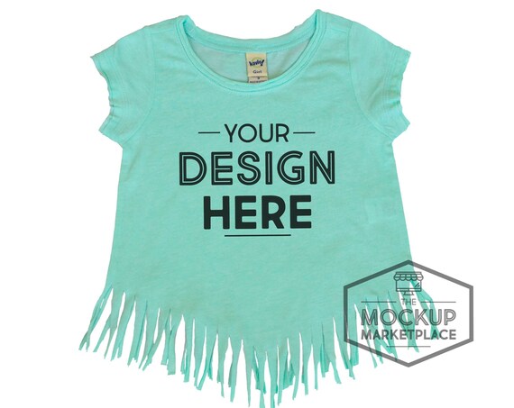 Kavio V Fringe Short Sleeve Mockup Ice Green Kavio V Fringe Short Sleeve Mockup Ice Green