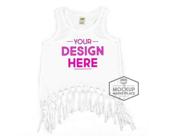 Kavio Scoop Neck Macrame Fringe Tank Mockup White Kavio Scoop Neck Macrame Fringe Tank Mockup White