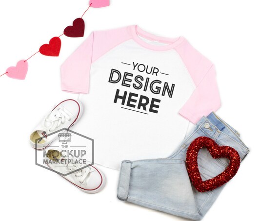 Laughing Giraffe Pink Raglan Mockup Valentines Day Mockup Laughing Giraffe Pink Raglan Mockup Valentines Day Mockup