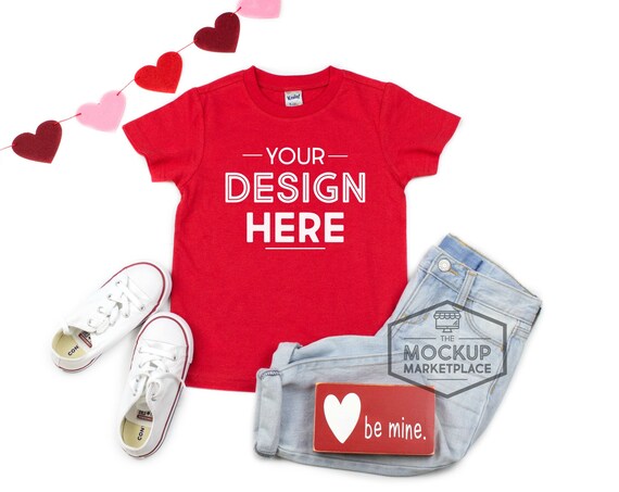 Kavio Tee Valentine Mockup Red Unisex Crew Neck Kavio Tee Valentine Mockup Red Unisex Crew Neck