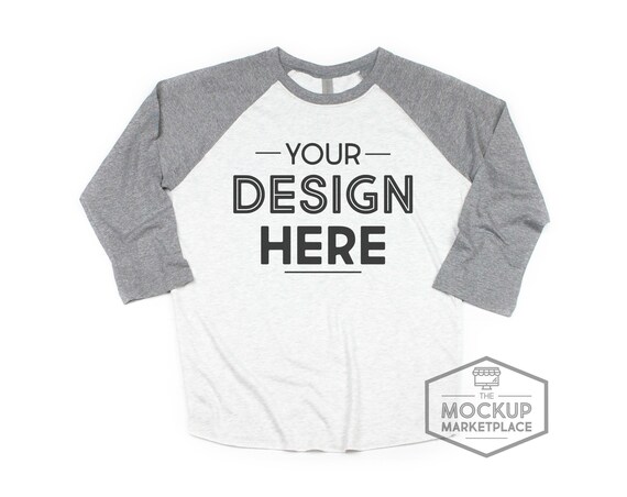 Next Level 6051 Adult Raglan Mockup Premium Heather