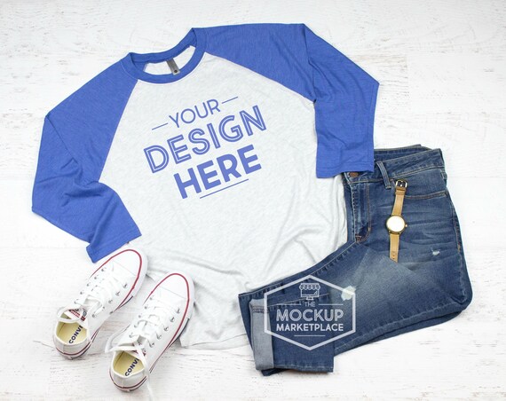 Download Free Next Level 6051 Adult Raglan Mockup Vintage Royal (PSD) - New Download Image Mockup Frame