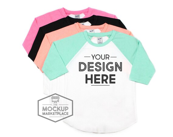 Kavio Raglan Stack Mockup Unisex Raglan Flat Lay Kavio Raglan Stack Mockup Unisex Raglan Flat Lay