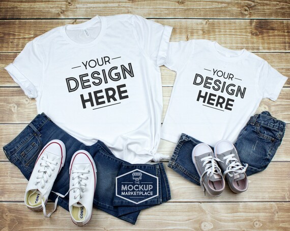 Bella Canvas 3001 3001t White Unisex T-Shirt Set