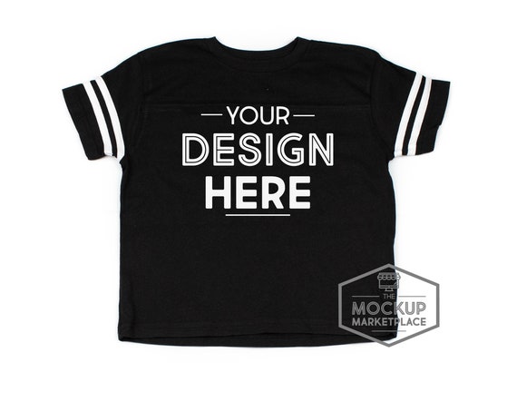 Rabbit Skins Toddler Football Tee Mockup Black 3037 Rabbit Skins Toddler Football Tee Mockup Black 3037