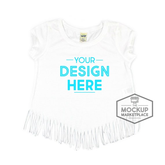 Kavio V Fringe Short Sleeve Mockup White Fringe
