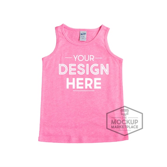 Kavio Sheer Jersey Scoop Neck Tank Mockup Pink Flash Kavio Sheer Jersey Scoop Neck Tank Mockup Pink Flash