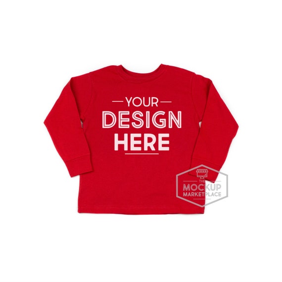 Rabbit Skins Red Long Sleeve Toddler Mockup 3311 Rabbit Skins Red Long Sleeve Toddler Mockup 3311