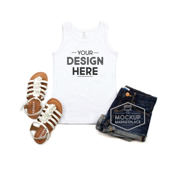 Arb Blanks Girls Tank Mockup White White Tank