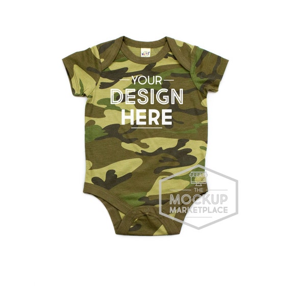 Kavio Unisex Infant Bodysuit Mockup Camo Camo Kavio Unisex Infant Bodysuit Mockup Camo Camo