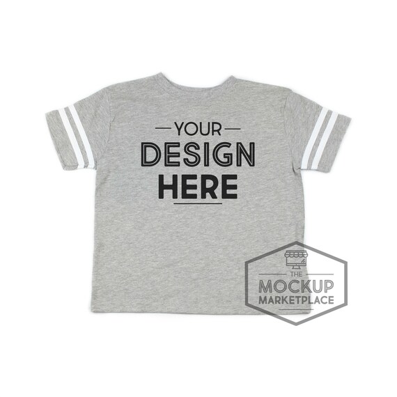 Rabbit Skins Toddler Football Tee Mockup Vintage Heather Gray