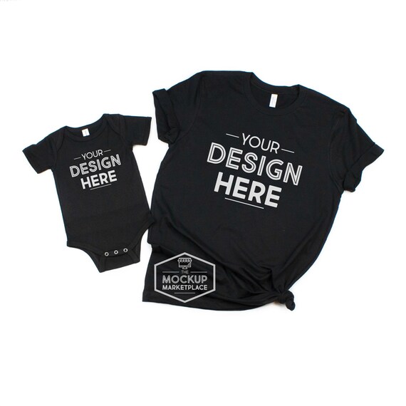 Bella Canvas 3001 100b Black Unisex T Shirt Set Mockup Etsy