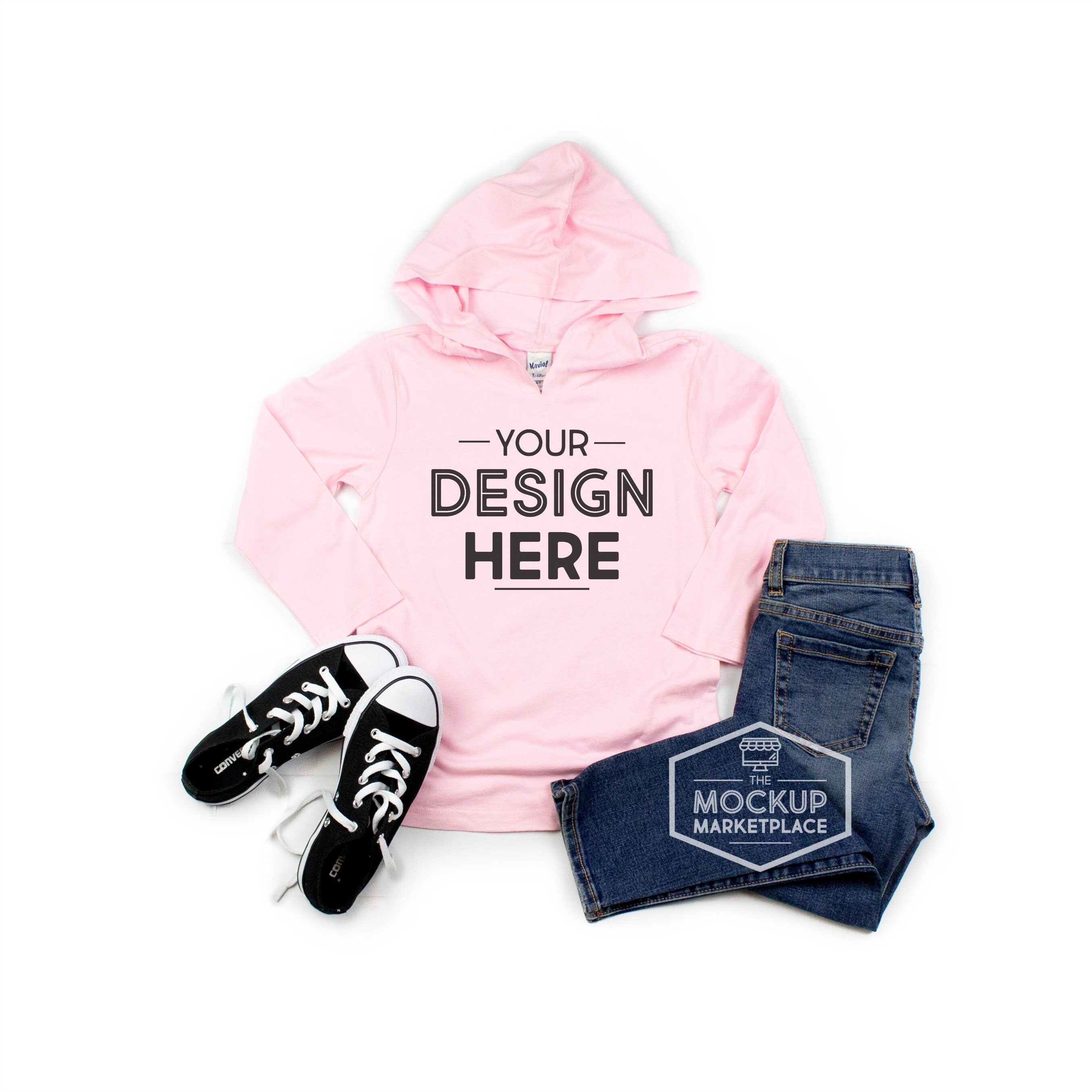 Download Kavio Baby Pink Long Sleeve Pullover Hoodie Mockup Hooded ...