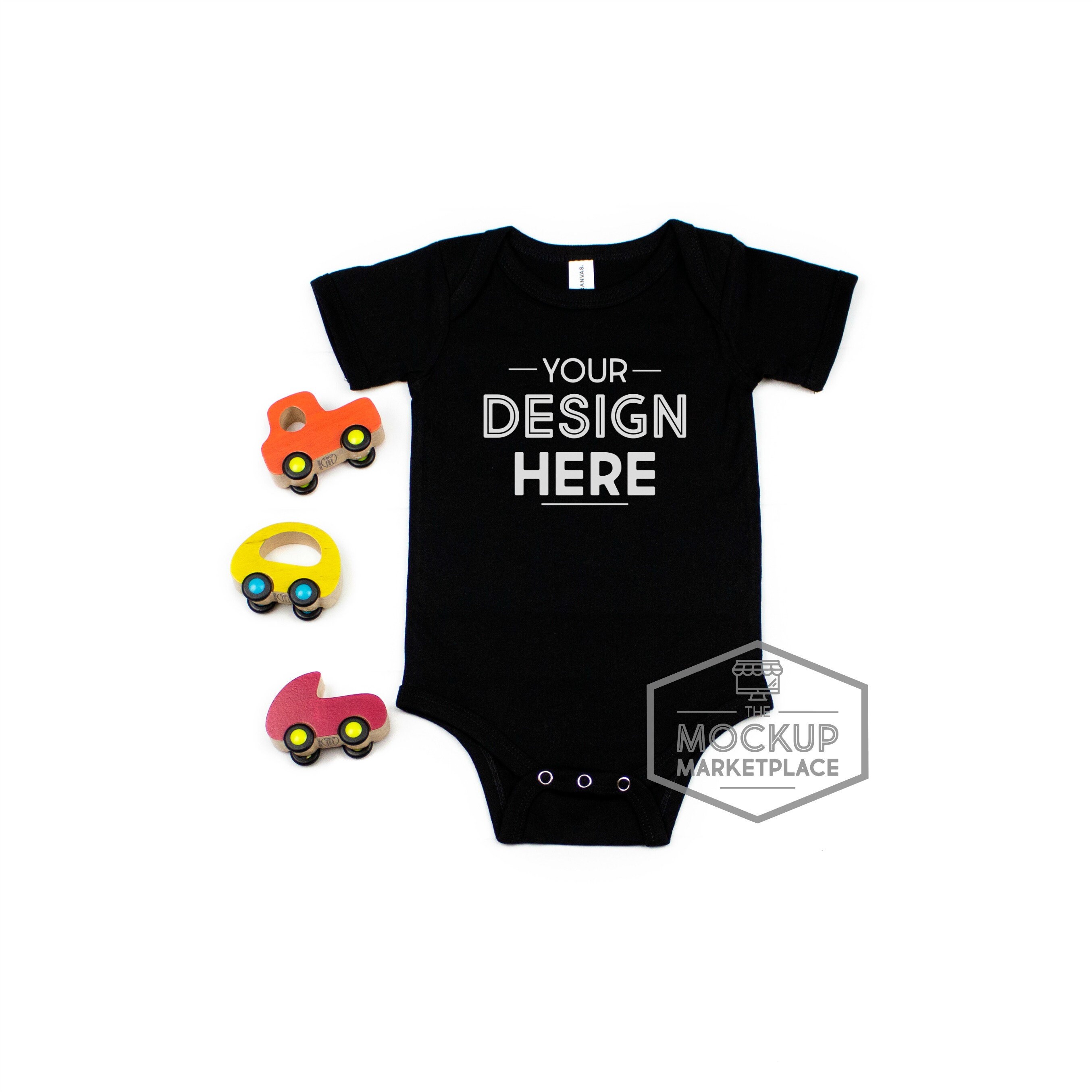 Bella Canvas 100b Black Unisex Infant Bodysuit Mockup Bella Etsy