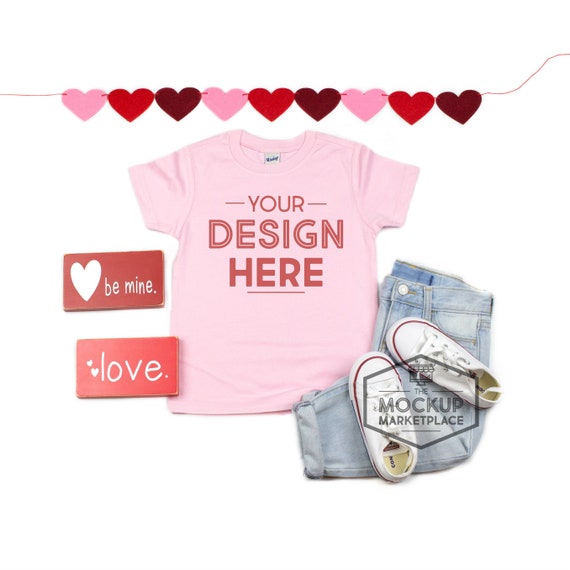 Kavio Tee Valentine S Day Mockup Baby Pink Unisex Crew Etsy